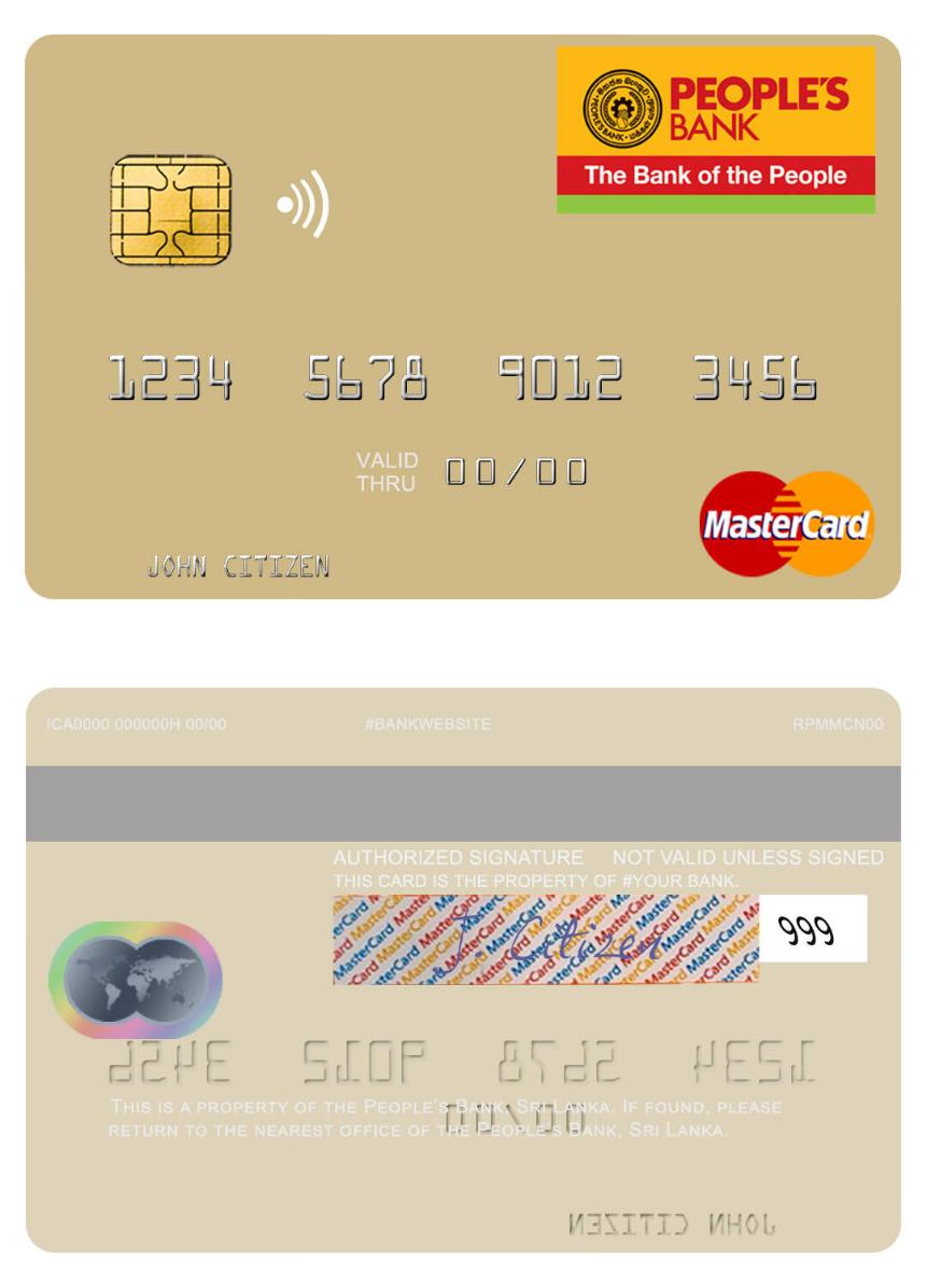 Sri Lanka People's Bank mastercard